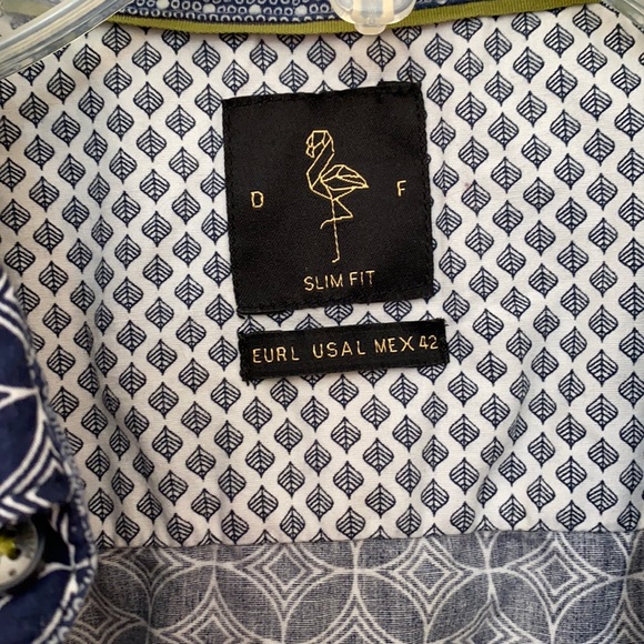 Other - Patterned Blue and white size large slim fit patterned men’s button up